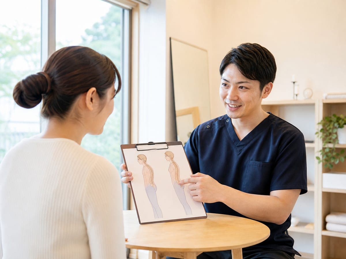 整体師が丁寧にカウンセリングしている様子